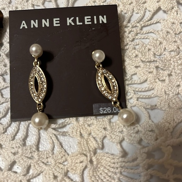 Anne Klein Silver and Gold Pearl Earrings Sets - Picture 2 of 4